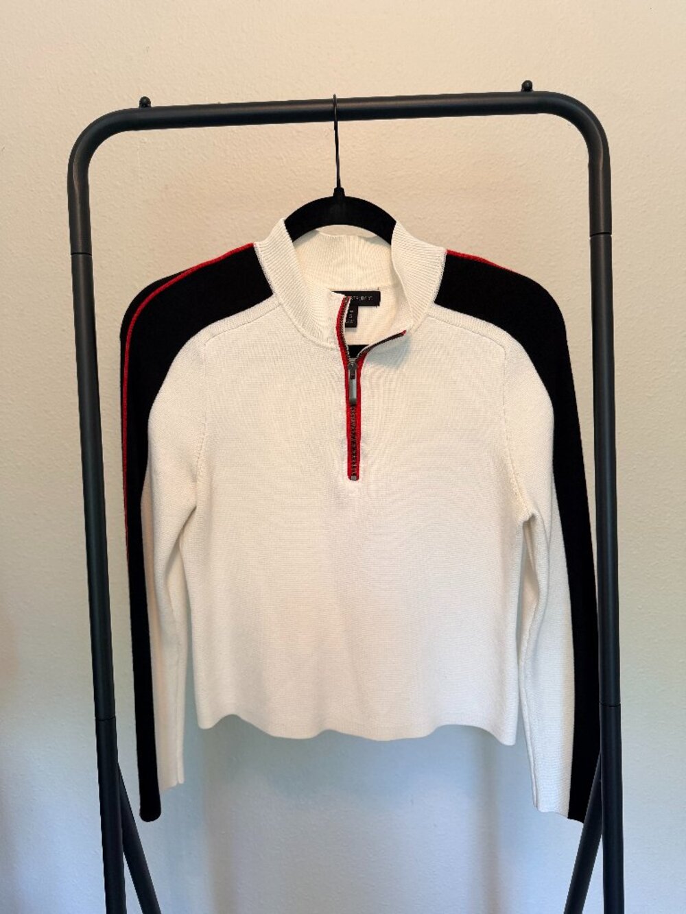 Banana Republic Mock Neck Zipper Sweater White Size Petite S